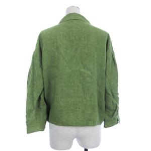CIVIDINI リネン ジャケット ジップアップ 緑 グリーン 40 L