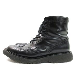 PRADA ウィングチップ ジップアップ ブーツ ブラック 9.5 28.5cm