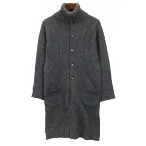ウール カーディガン ロング丈 グレー 240624E