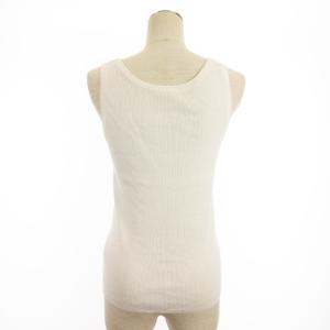 EVERYDAY I LIKE Suvin Rib タンクトップ ノースリーブ 無地 コットン混 白 ホワイト トップス