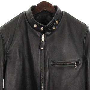 Schott 641 ステアハイド シングル ライダースジャケット ブラック 40