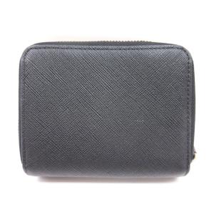 agnes b. 二つ折り財布 レザー ブラック イエロー