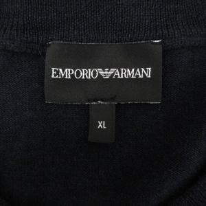 EMPORIO ARMANI ウール ニット 長袖 セーター ネイビー XL 240719E