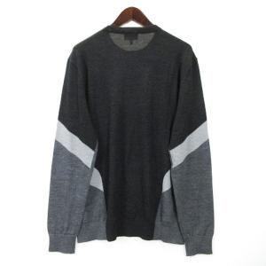 EMPORIO ARMANI ウール ニット 長袖 セーター チャコールグレー XL 240719E