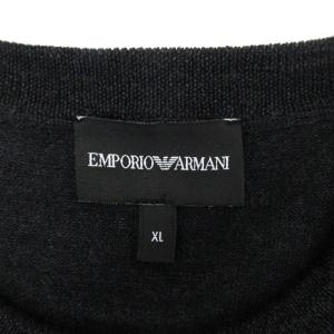 EMPORIO ARMANI ウール ニット 長袖 セーター チャコールグレー XL 240719E