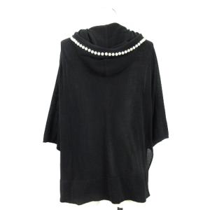 Grace Class フェイクパール ジップ パーカー ニット 36 ブラック 240725E
