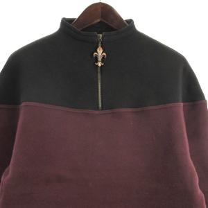 Jean Paul GAULTIER HOMME スウェット ハーフジップ 裏起毛 ボルドー 48