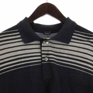 nanamica Stripe Pl Sweater ポロシャツ セーター 半袖 ストライプ SUHS413 ネイビー S