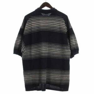 nanamica Stripe Pl Sweater ポロシャツ セーター 半袖 ストライプ SUHS413 ネイビー S