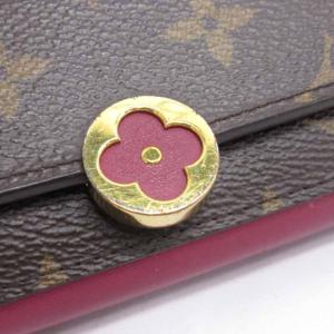 LOUIS VUITTON モノグラム ポルトフォイユ フロール コンパクト フーシャ 二つ折り 財布 ブラウン M64588