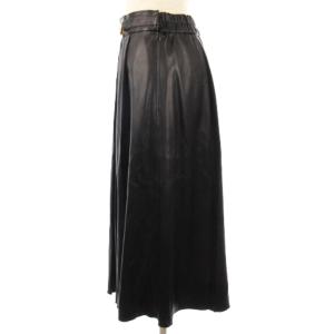 Diagram ヴィーガンレザー スカート ロング プリーツ ブラック 36