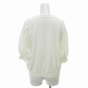 Grace Class ニットカットソー ボートネック 金ボタン 長袖 36 S 白 ホワイト