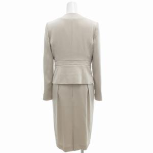 ANAYI セットアップ ノーカラージャケット ワンピース ひざ丈 ベージュ 36 S