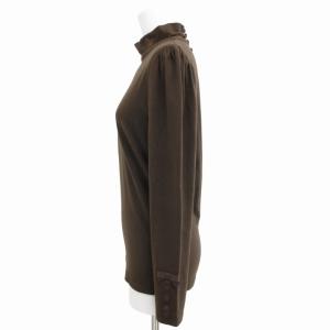 M'S GRACY ハイネック カットソー 長袖 花刺繍 38 M 茶 ブラウン