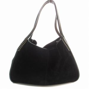 TOD'S ハンドバッグ スエード 黒 ブラック