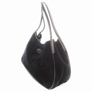 TOD'S ハンドバッグ スエード 黒 ブラック