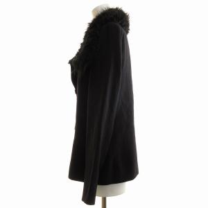 EMPORIO ARMANI ジャケット ファー 総裏地 42 M 黒 ブラック