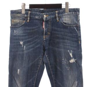 DSQUARED2 デニム パンツ ジーンズ ダメージ加工 ペイント加工 インディゴ 48