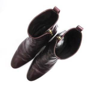 YVES SAINT LAURENT ジップアップ ブーツ レザー イタリア製 225531 ブラウン系 41 26cm