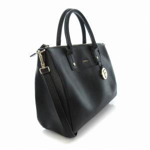 FURLA リンダ サッチェル 2WAY ハンドバッグ ショルダーバッグ レザー 黒 ブラック
