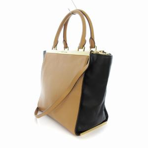 MICHAEL KORS 2WAY ハンドバッグ ショルダーバッグ レザー バイカラー ベージュ 黒 ブラック