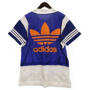 adidas Tシャツ 半袖 フェイクレイヤード グレー パープル M 241015E
