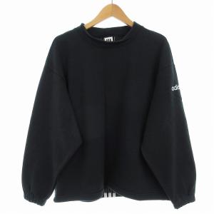 adidas ハイネックトレーナー スウェット ロゴ ライン 長袖 L 黒 ブラック AMT-3511