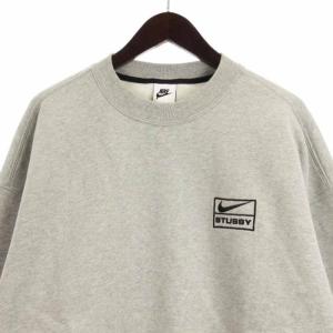 NIKE × Stussy ロゴ トレーナー スウェット 裏起毛 グレー L