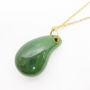 TIFFANY&Co. K18 ティアドロップ ネックレス ネフライト ゴールド
