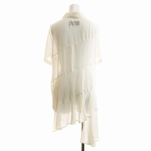 Tao シアーブラウス 半袖 シフォン チュニック 白 ホワイト