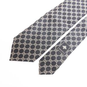 GUCCI GG柄 ネクタイ レギュラー シルク ブラック GY01