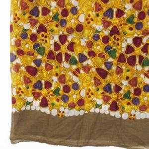 CHANEL グリポア ココマーク 大判 スカーフ ショール コットン イタリア製 イエロー系 AA GY01