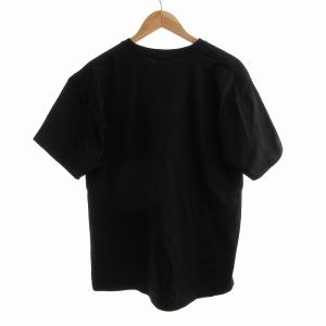 A BATHING APE Tシャツ 半袖 カットソー 丸首 ロゴ刺繍 ワンポイント 無地 黒 ブラック XL