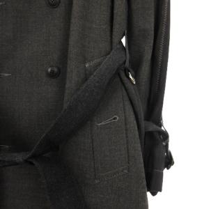 DIET BUTCHER トレンチコート ロング 切替 アンゴラ混 ダークグレー