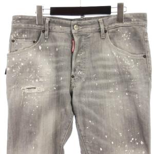 DSQUARED2 SKATER JEAN デニムパンツ ジーンズ ダメージ加工 ペイント加工 S74LB1477 ウォッシュグレー 50