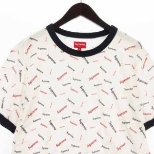 Supreme 18AW Scatter Rinfer リンガー Tシャツ ロゴ総柄 ホワイト M