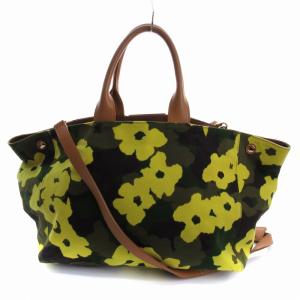 MUVEIL 花柄トートバッグ 2WAY ショルダーバッグ 迷彩 カモフラ オープントップ