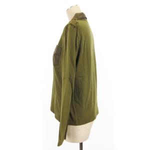 DIOR HOMME 06AW エディ期 ポロシャツ 長袖 エポーレット ウール カーキ M AA SM3