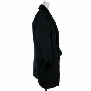 CIVIDINI ラビットファー ロング コート ウール 40 L 緑 グリーン