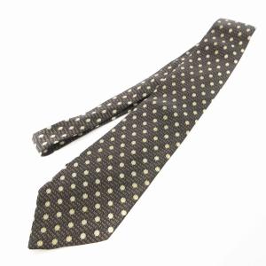 CHANEL ネクタイ レギュラータイ カメリア シルク 総柄 ロゴ 黒 ブラック GY01