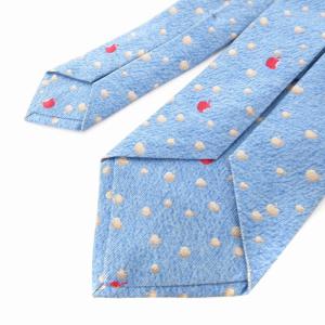 BVLGARI ネクタイ レギュラータイ シルク 総柄 リンゴ柄 青 ブルー GY01