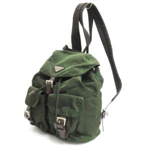 PRADA 三角プレート ナイロン リュックサック デイパック グリーン