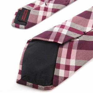 BURBERRY BLACK LABEL チェック ネクタイ 絹 シルク レギュラー 紫 パープル ピンク