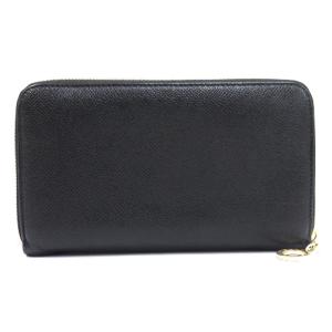 BVLGARI ブルガリ・ブルガリ 長財布 ラウンドファスナー サークルチャーム レザー 39409 黒 ブラック SM3