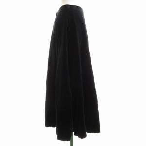 Tao フレアスカート ロング ベロア カットオフAD2002 黒 ブラック S