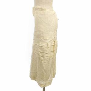 Tao ラップスカート ティアード リボン柄 総柄 サテン生地 アイボリー AD2008