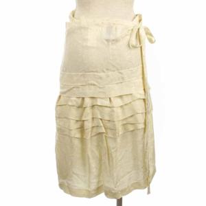 Tao ラップスカート ティアード リボン柄 総柄 サテン生地 アイボリー AD2008