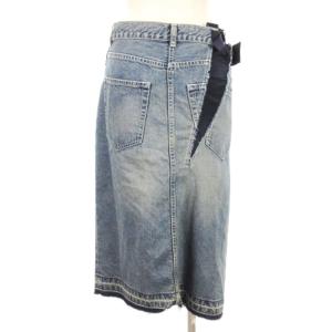 sacai ドッキング プリーツ デニムスカート 19-04576 インディゴ ネイビー 2