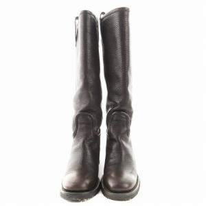 BUTTERO ロングブーツ 靴 ヒール ラウンドトゥ 37 24cm相当 茶 ブラウン