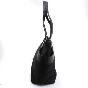 BVLGARI トート バッグ ロゴマニア レザー キャンバス イタリア製 黒 ブラック SM3